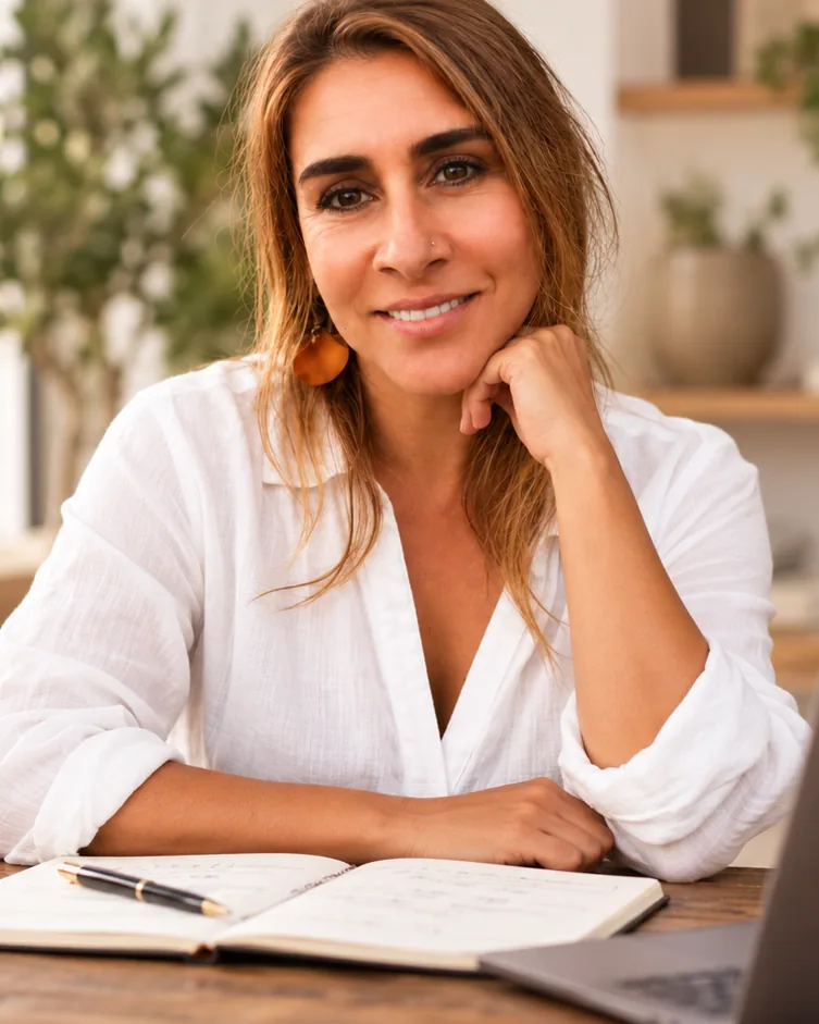 Aiora García Donis en su mesa de trabajo